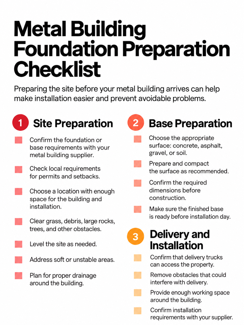 Metal Building Foundation Preparation Checklist