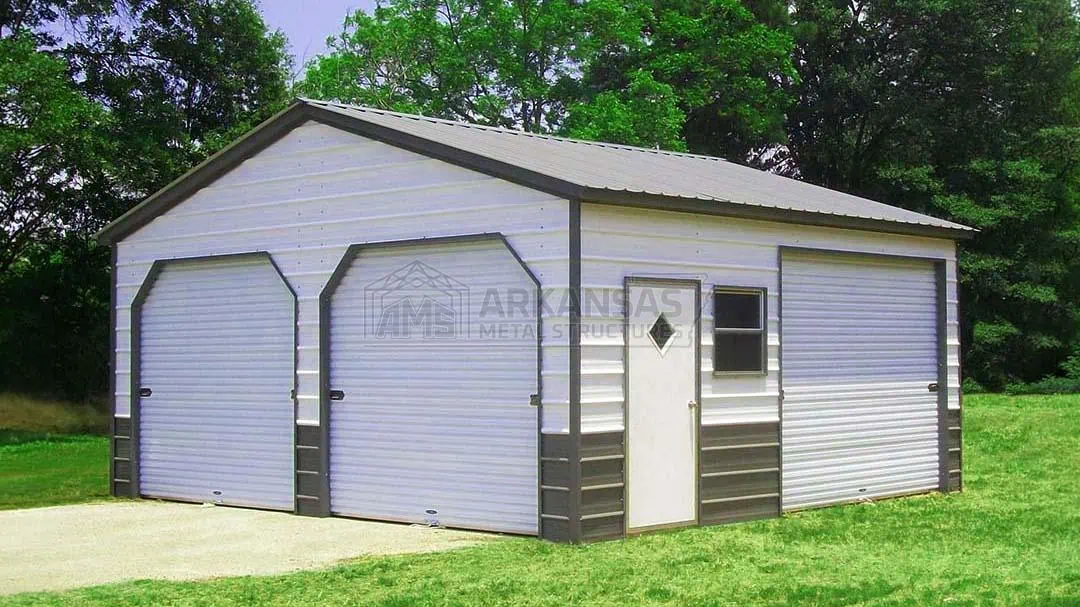 20x20x9 2 Car Metal Garage